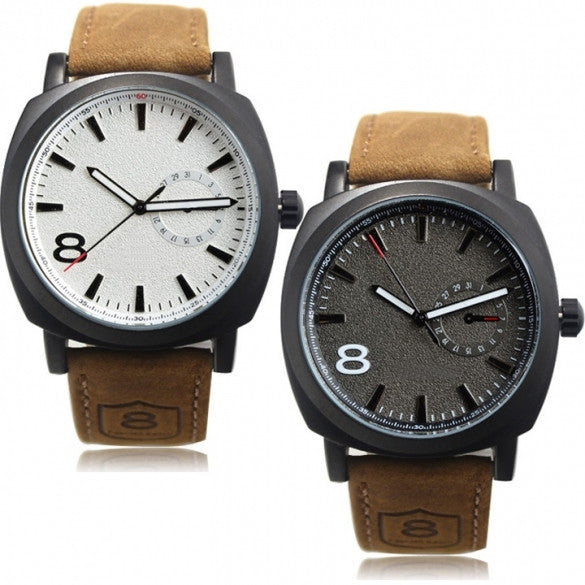 Army Military Style Men's Watches Leather Strap Quartz Watch Wrist Watch - Oh Yours Fashion - 1