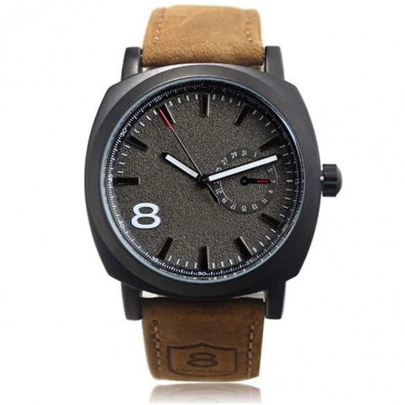 Army Military Style Men's Watches Leather Strap Quartz Watch Wrist Watch - Oh Yours Fashion - 1