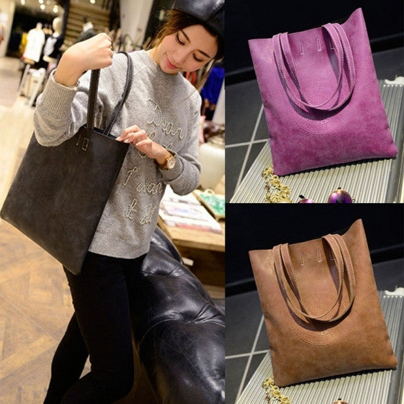Korean Lady Women's Retro Matte Synthetic Leather Handbag Shoulder Messenger Bag - Oh Yours Fashion - 1