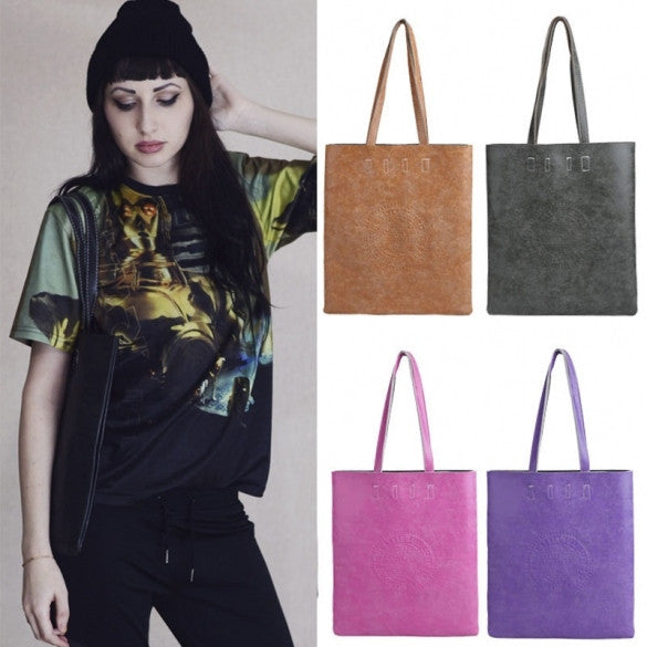 Korean Lady Women's Retro Matte Synthetic Leather Handbag Shoulder Messenger Bag - Oh Yours Fashion - 3