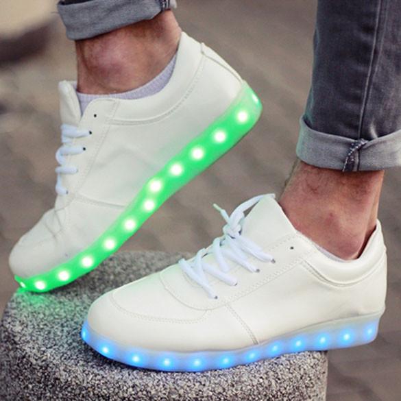Charming Unisex LED Light Luminous Lace Up Sportswear Sneakers - OhYoursFashion - 1