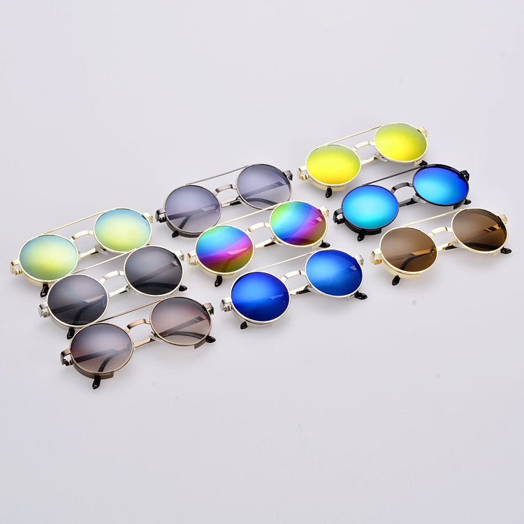 Retro Round Lens Frame 2 Colors Sunglasses - Oh Yours Fashion - 3