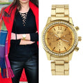 Women Ladies Chronograph Wristwatch Stainless Steel Analog Quartz Wrist Watch 4 Colors - Oh Yours Fashion - 3