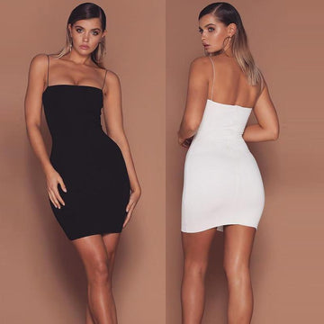Womens Dresses Sleeveless Bodycon Backless Solid Color Dress Slim Strapless Dress
