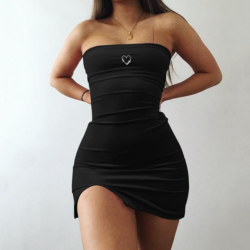 Sexy Velvet Slash Neck Love Print Side Split Mini Dress Summer Women Sleeveless Backless Slim Dresses