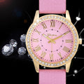 Fashion Women Analog Synthetic Leather Watchband Rhinestone Decoration Quartz Casual Watch Wristwatch - Oh Yours Fashion - 3