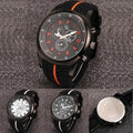 Men Fashion Tire Pattern Silicone Watchband Large Dial Quartz Analog Sport Wrist Watch - Oh Yours Fashion - 6