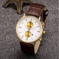 Fashion Men Watch Dial Quartz Wristwatch Leather Band Auto Date Display - Oh Yours Fashion - 3