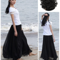 Bohemian Flared Pleated Pure Color Slim Floor Maxi Skirt - Oh Yours Fashion - 15