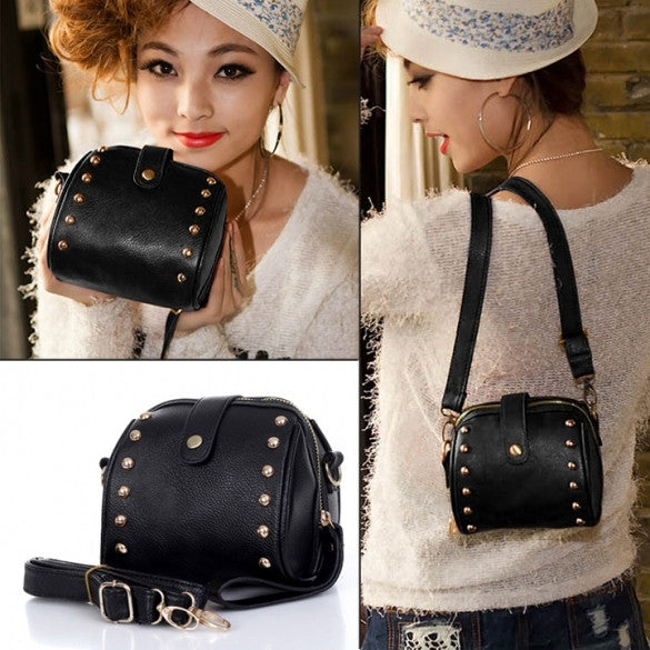 Artificial Leather Rivet Bag Mobile Phone Camera Bag Ladies Messenger Bag - Oh Yours Fashion - 2