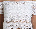 Lace Crochet Off-Shoulder Tee Shirt Blouse - OhYoursFashion - 4