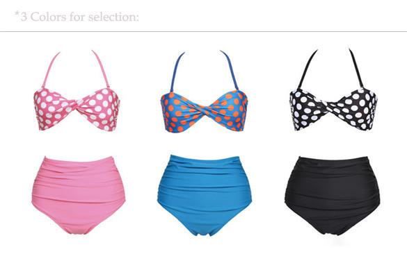 Plus Size Striped High Waist Bikini Set Swimwear - OhYoursFashion - 5