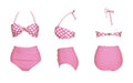Plus Size Striped High Waist Bikini Set Swimwear - OhYoursFashion - 4