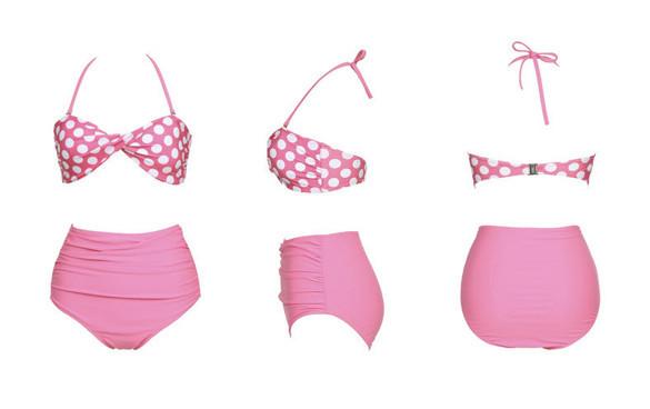 Plus Size Striped High Waist Bikini Set Swimwear - OhYoursFashion - 4