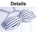 2016 Stripes High Waist Padded Bandeau Bikini set Swimwear - MeetYoursFashion - 4