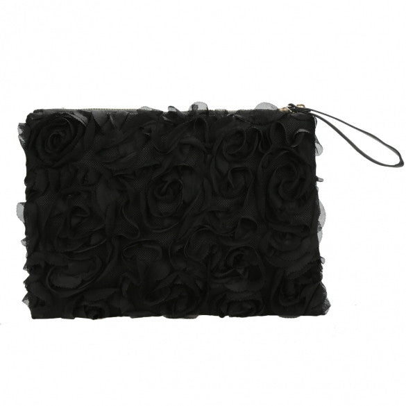 Korea Stylish Casual Women's Lace Rose Pattern Clutch - Oh Yours Fashion - 1