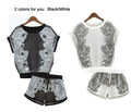 Print T-shirt Shorts Playsuit Activewear Two Pieces Suit - OhYoursFashion - 5