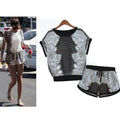 Print T-shirt Shorts Playsuit Activewear Two Pieces Suit - OhYoursFashion - 2