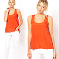 Hollow out Back Round Collar Sleeveless T-shirt Blouse - OhYoursFashion - 4