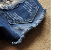 Retro Low Waist Tassel Hole Lace Jeans Denim Shorts - OhYoursFashion - 6