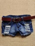 Retro Low Waist Tassel Hole Lace Jeans Denim Shorts - OhYoursFashion - 2