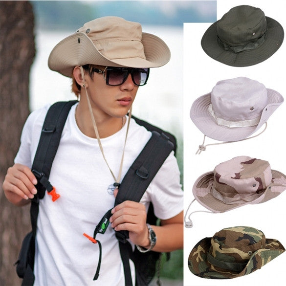 Fishing Hiking Boonie Snap Brim Military Bucket Sun Hat Cap Woodland Camo New - Oh Yours Fashion - 1