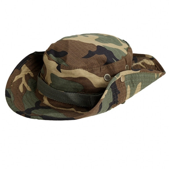 Fishing Hiking Boonie Snap Brim Military Bucket Sun Hat Cap Woodland Camo New - Oh Yours Fashion - 1
