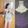 Lace Crochet Hollow Swimwear Bikini Beach Cover Up Dress - OhYoursFashion - 1