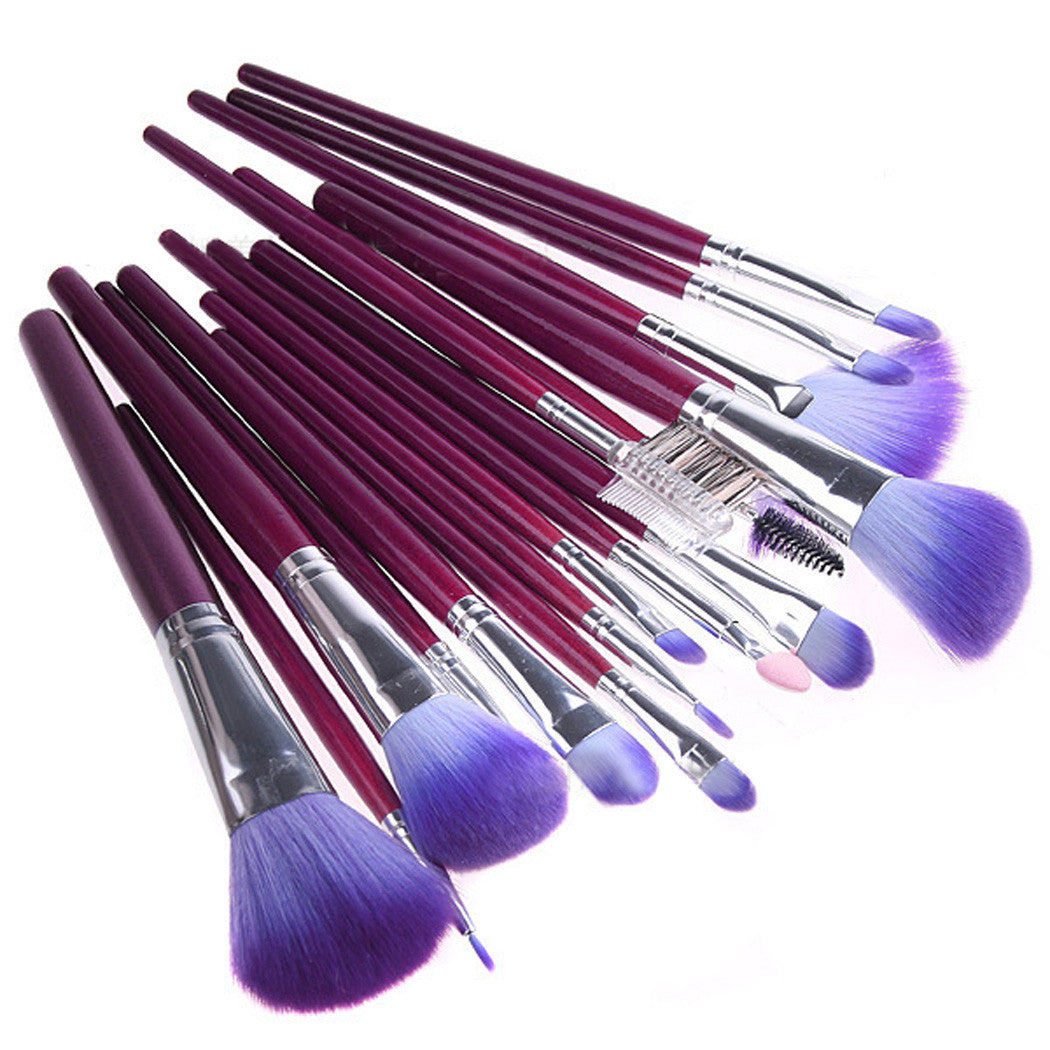 16 Pcs Professional Makeup Cosmetic Eye Shadow Powder Brush Set With Case Bag - Oh Yours Fashion - 1