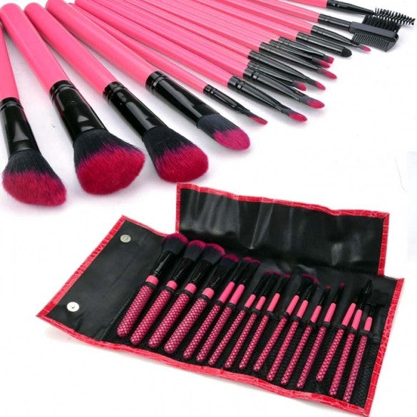 16Pcs Professional Makeup Brushes Cosmetic Tool Brush Set Kit + Leather Case BE - Oh Yours Fashion