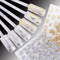 24 Sheets High Quality 3D Golden/Silver Edged Nail Art Stickers Decals Decoration Hot Stamping - Oh Yours Fashion - 1