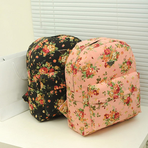 Canvas Flower Rucksack School Backpack Bag - Oh Yours Fashion - 7