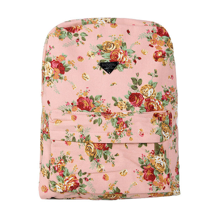Canvas Flower Rucksack School Backpack Bag - Oh Yours Fashion - 11