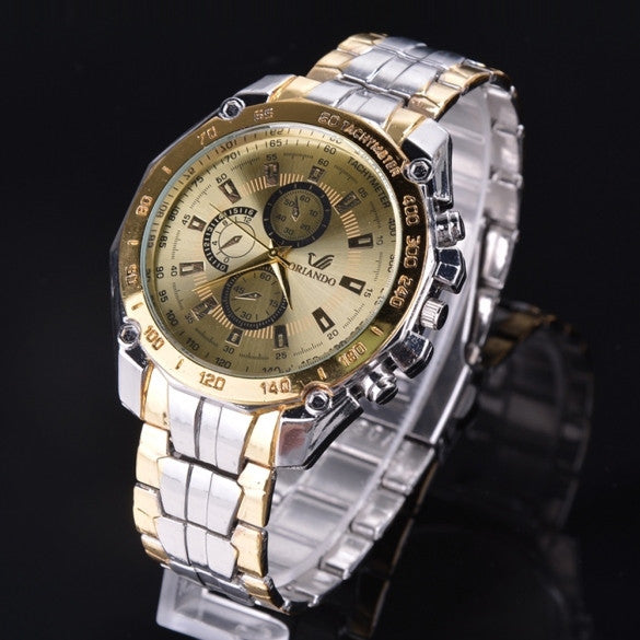 Fashion Stainless Steel Luxury Sport Analog Quartz Clock Men's Wrist Watch - Oh Yours Fashion - 3
