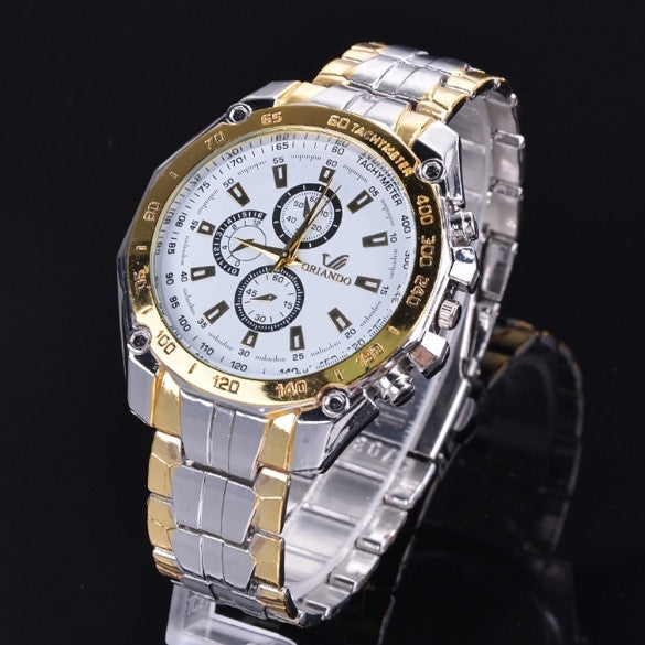 Fashion Stainless Steel Luxury Sport Analog Quartz Clock Men's Wrist Watch - Oh Yours Fashion - 4