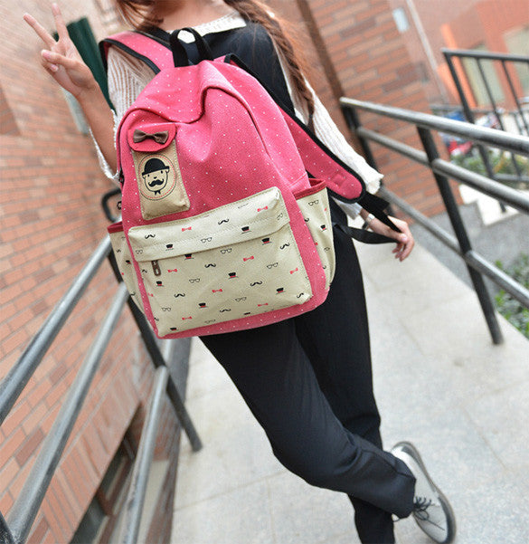 Canvas Travel Shoulder School Backpack Bag - O Yours Fashion - 4