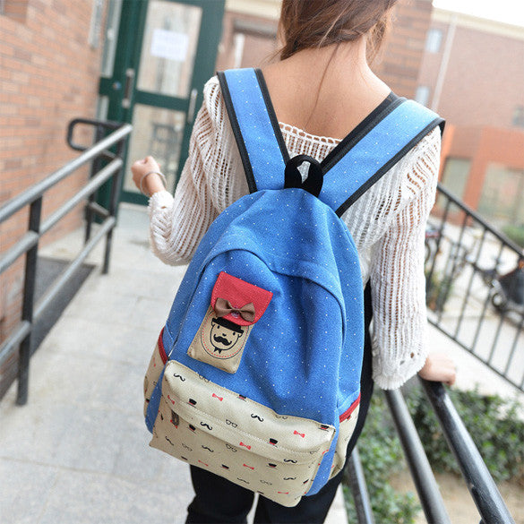 Canvas Travel Shoulder School Backpack Bag - O Yours Fashion - 1