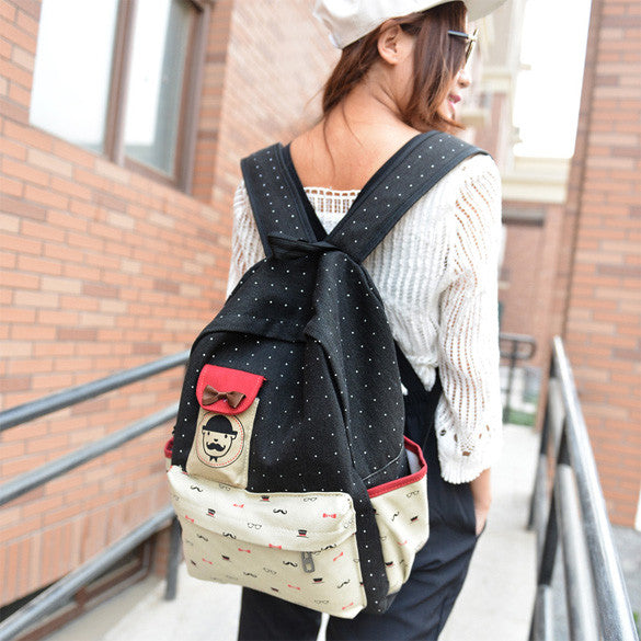 Canvas Travel Shoulder School Backpack Bag - O Yours Fashion - 3
