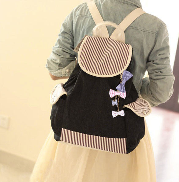 Canvas Satchel Shoulder School Backpack Bag - Oh Yours Fashion - 3