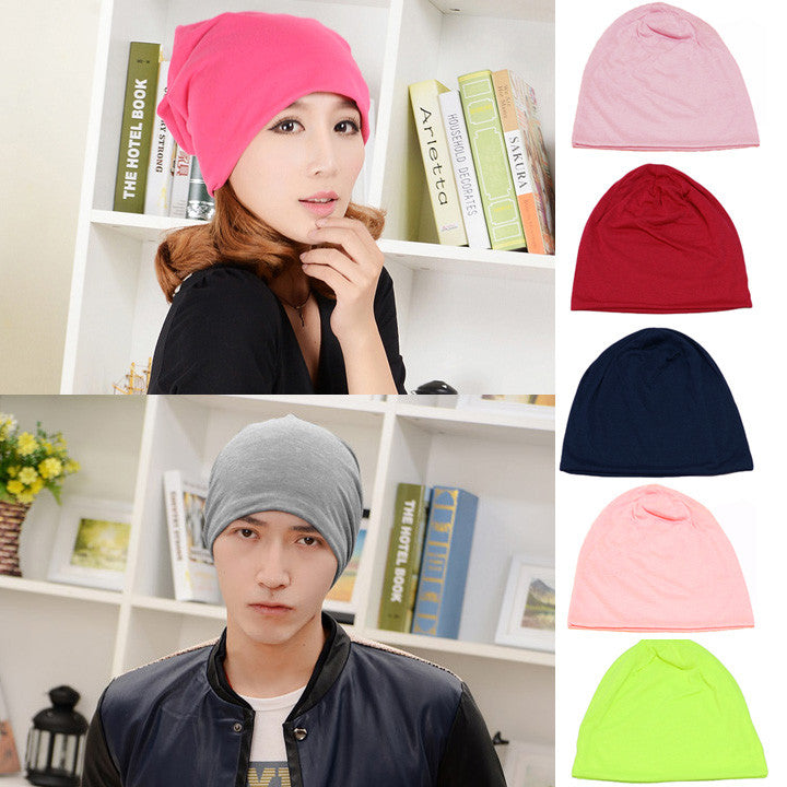 New Solid Color Unisex Hip-hop Cap Beanie Hat Winter Slouch 7 Colors One Size Elastic - Oh Yours Fashion - 18