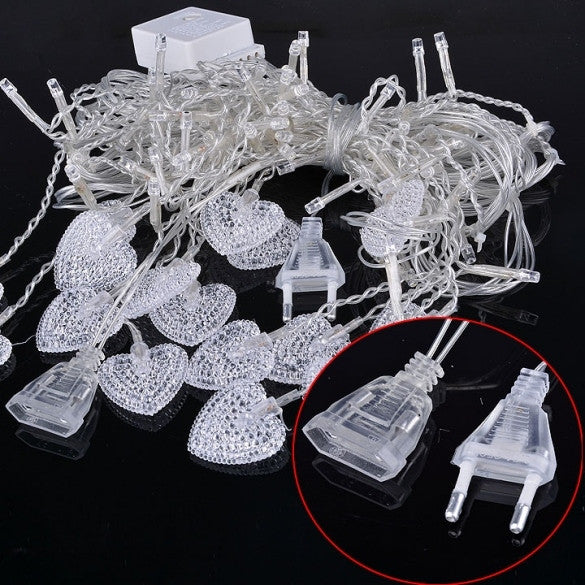 3.5M White 16 Hearts 100 LED String Fairy Holiday Lights For Party Xmas Wedding - Oh Yours Fashion - 2
