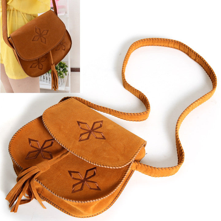 Fashion Women's Tassel Suede Fringe Shoulder Messenger Handbag Cross Body Bag - Oh Yours Fashion - 3