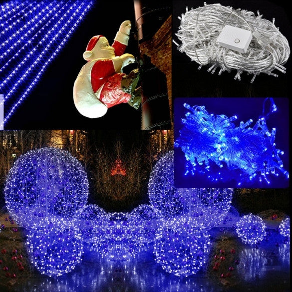 30M 300 LED Blue Lights Decorative Christmas Party Festival Twinkle String Lamp Bulb With Tail Plug 110V US - Oh Yours Fashion