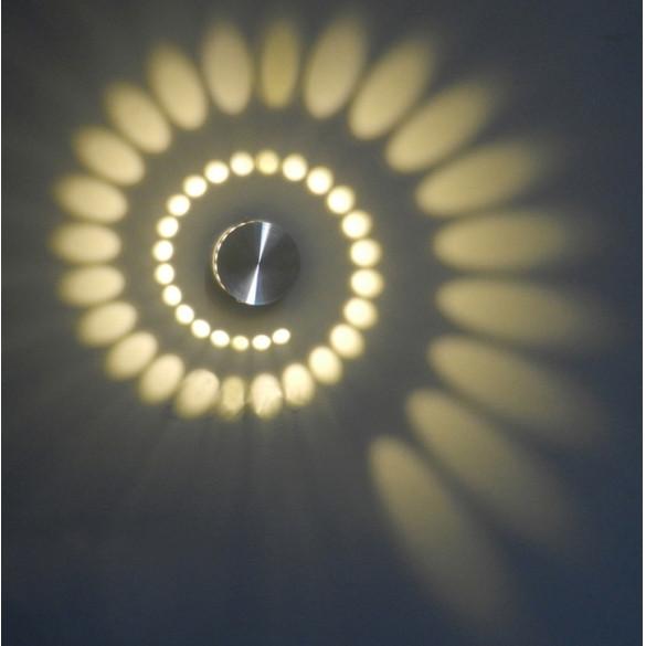 Spiral 3W LED Wall Hall Porch Walkway Lobby Light Fixture Bulb Lamp 85-265V