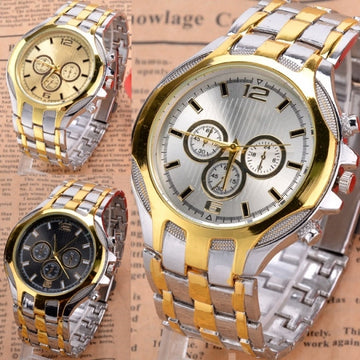 New Men's Fashion Sport Business Stainless Steel Belt Quartz Watch Wristwatches - Oh Yours Fashion - 1