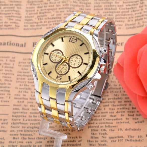 New Men's Fashion Sport Business Stainless Steel Belt Quartz Watch Wristwatches - Oh Yours Fashion - 3