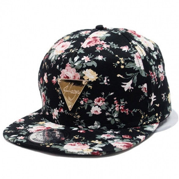 Fashion Floral Flower Snapback Hip-Hop Hat Flat Peaked Adjustable Baseball Cap - Oh Yours Fashion - 1