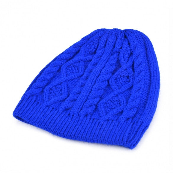 New Winter Warm Wool Beanie Cap Women Baggy Crochet Knit Skull Ski Hat - Oh Yours Fashion - 4