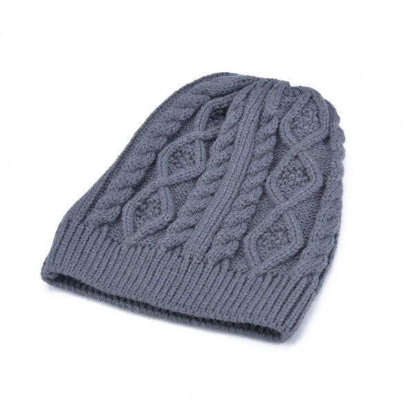 New Winter Warm Wool Beanie Cap Women Baggy Crochet Knit Skull Ski Hat - Oh Yours Fashion - 6