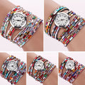Hot Fashion Women Retro Beads Synthetic Leather Strap Watch Bracelet Wristwatch - Oh Yours Fashion - 4